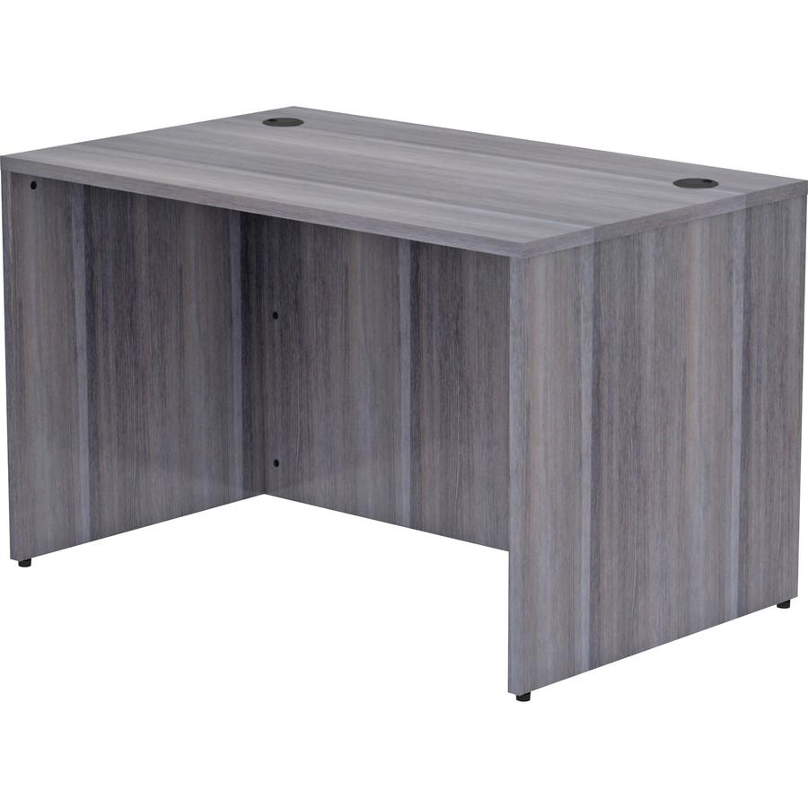 Lorell Weathered Charcoal Laminate Desking Desk Shell - 48" x 30" x 29.5" , 1" Top - Material: Polyvinyl Chloride (PVC) Edge - Finish: Laminate Top, Weathered Charcoal Top. Picture 4