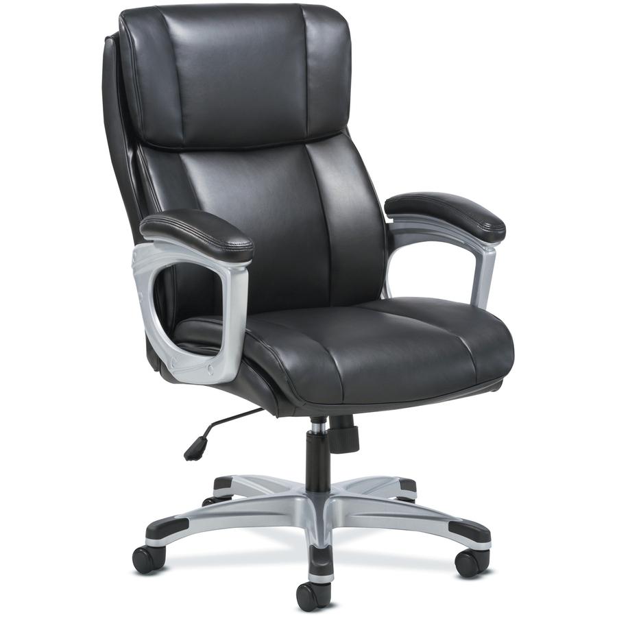 Sadie 3-Fifteen Executive Leather Chair - Black Plush, Bonded Leather Seat - Black Plush, Bonded Leather Back - High Back - 5-star Base - 1 Each. Picture 7