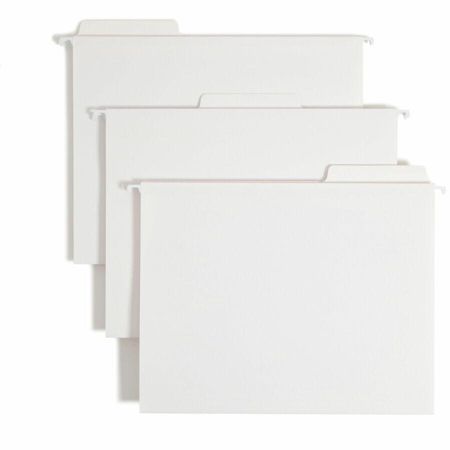 Smead FasTab 1/3 Tab Cut Letter Recycled Hanging Folder - 8 1/2" x 11" - Assorted Position Tab Position - Stock - White - 10% Recycled - 20 / Box. Picture 2