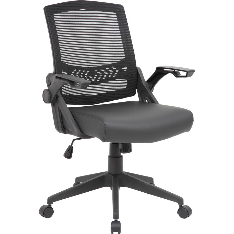 Boss Mesh Flip Arm Task Chair - Black Seat - Black Back - Black Frame - 5-star Base - 1 Each. Picture 12