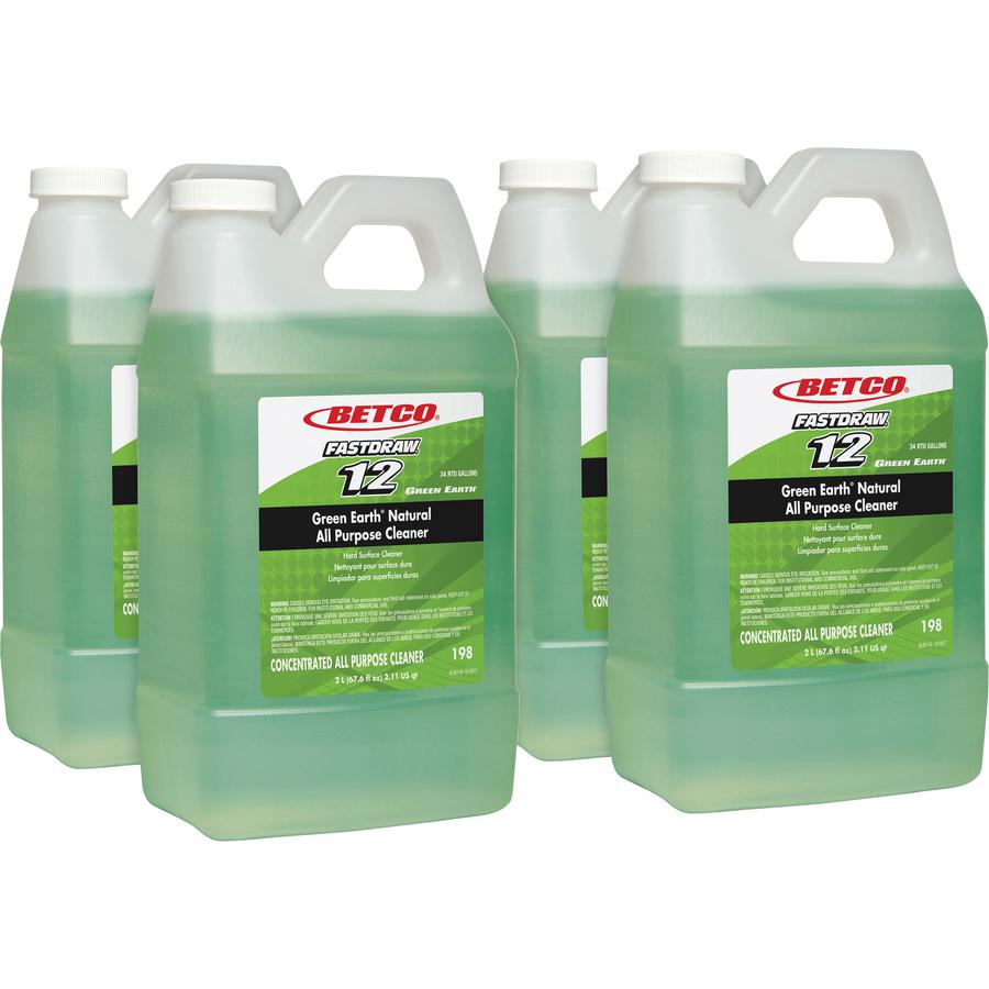 Green Earth Natural All Purpose Cleaner - Concentrate Liquid - 67.6 fl oz (2.1 quart) - Clean Scent - 4 / Carton - Green. Picture 2