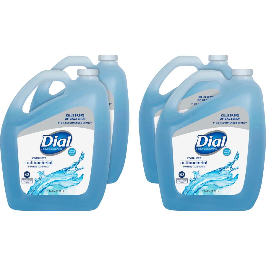 Dial Spring Water Scent Foaming Hand Wash - Spring Water Scent - 1 gal (3.8 L) - Kill Germs - Hand - Blue - 4 / Carton. Picture 2
