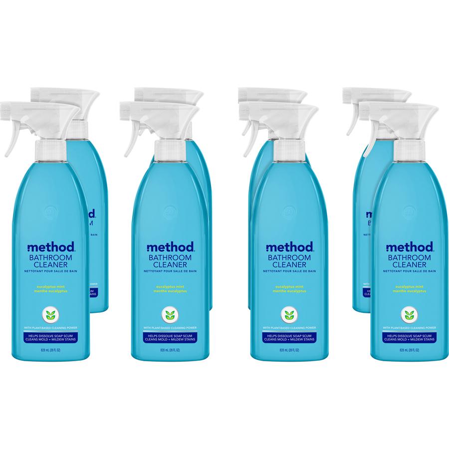 Method Daily Shower Spray Cleaner - 28 fl oz (0.9 quart) - Eucalyptus Mint Scent - 8 / Carton - Pleasant Scent, Non-toxic, Disinfectant - Blue. Picture 5