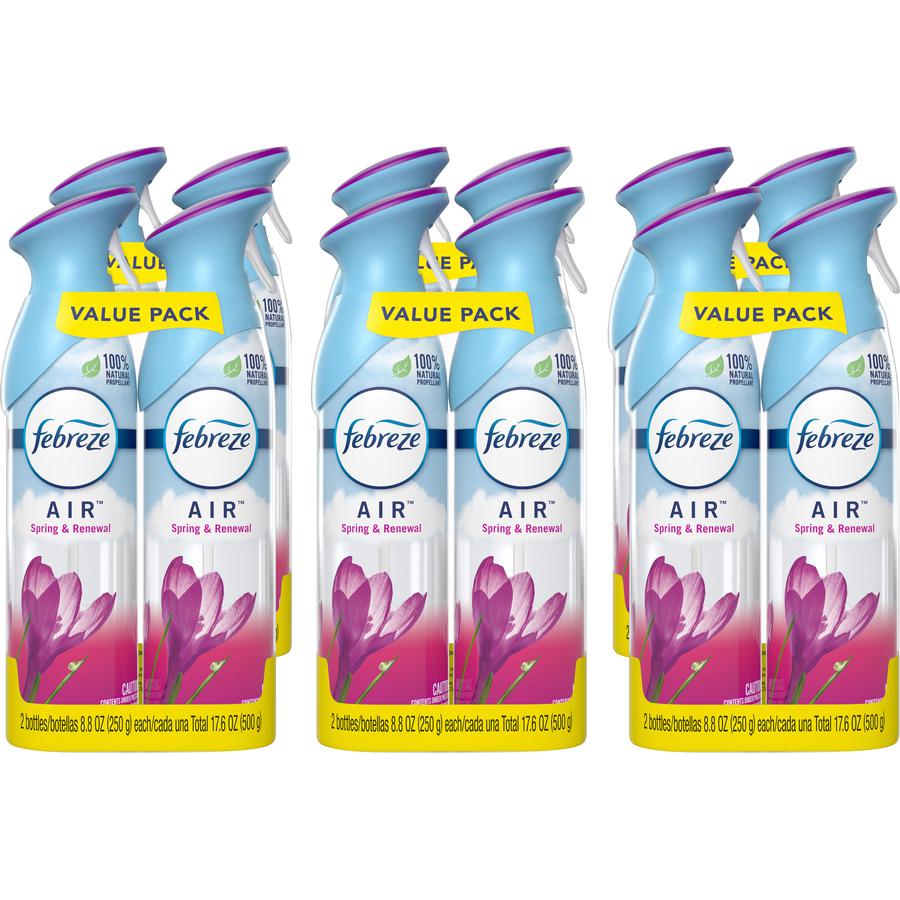 Febreze Air Spring/Renewal Spray Packs - Liquid - 8.8 fl oz (0.3 quart) - Spring & Renewal - 12 / Carton - Odor Neutralizer, VOC-free. Picture 6