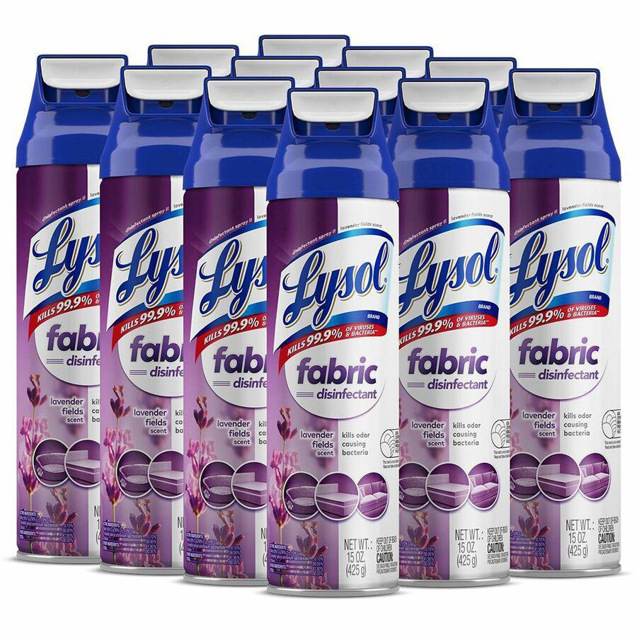 Lysol Max Cover Lavender Disinfectant - Spray - 15 fl oz (0.5 quart) - Lavender Fields Scent - 12 / Carton - Clear. Picture 2