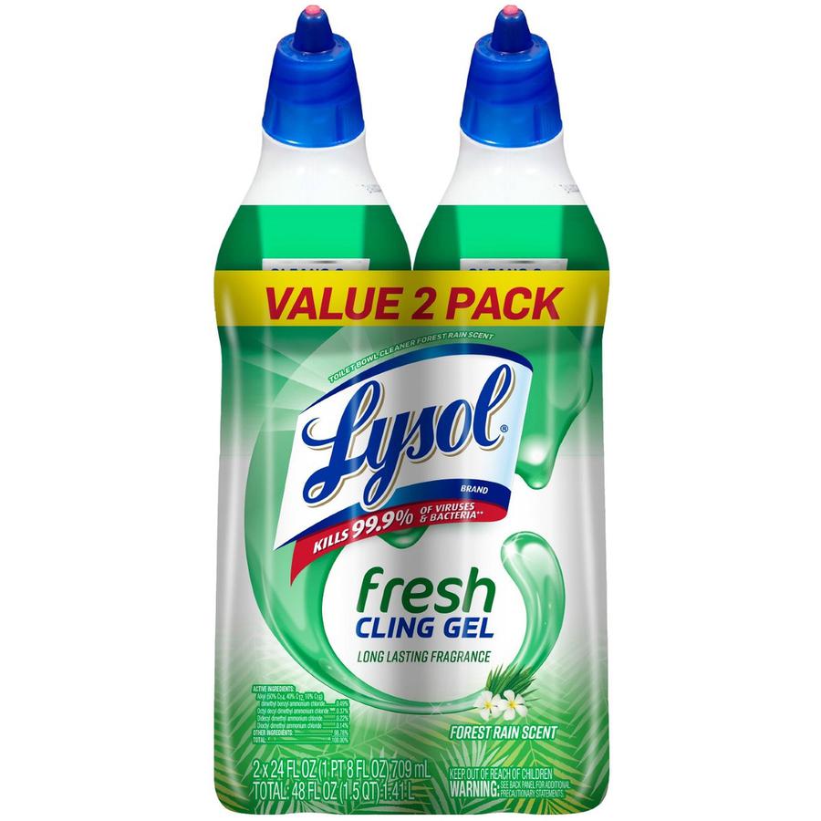 Lysol Clean/Fresh Toilet Cleaner - Ready-To-Use - 24 fl oz (0.8 quart) - Country Scent - 2 / Pack - Disinfectant, Antibacterial - Blue, White. Picture 2