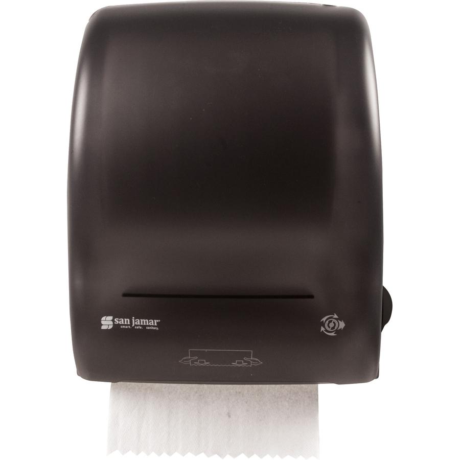 San Jamar Simplicity Essence Roll Towel Dispenser - Touchless Dispenser - 1 x Roll - 15.1" Height x 12.4" Width x 9.3" Depth - Black Pearl - Easy-to-load - 1 Each. Picture 2