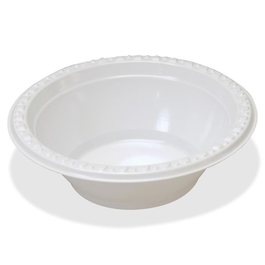 Tablemate 12 oz Plastic Bowls - White - Plastic Body - 125 / Pack. Picture 2