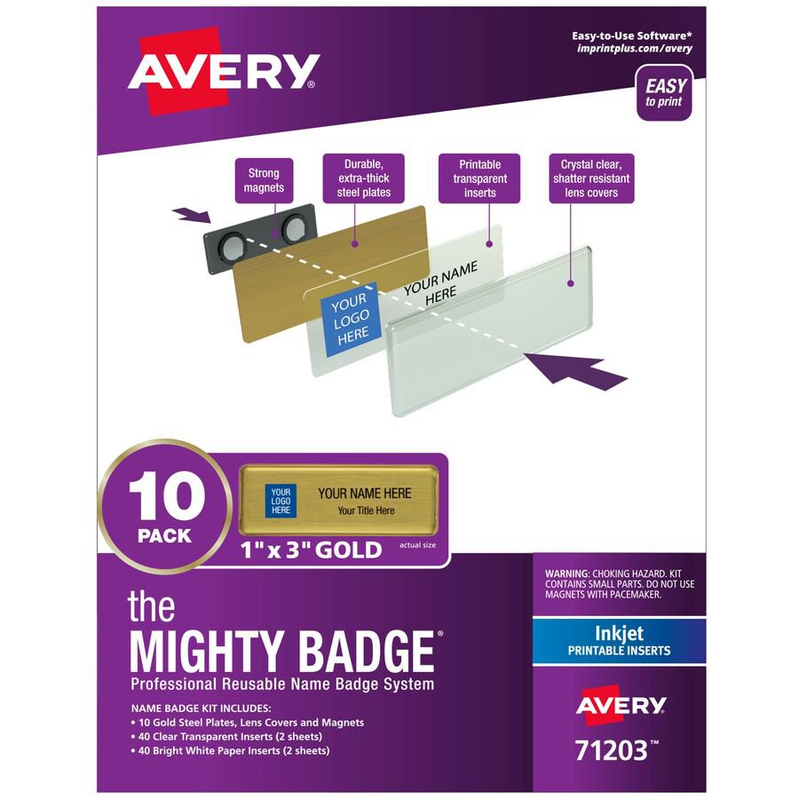 The Mighty Badge&reg; Mighty Badge Professional Reusable Name Badge System - Gold. Picture 3