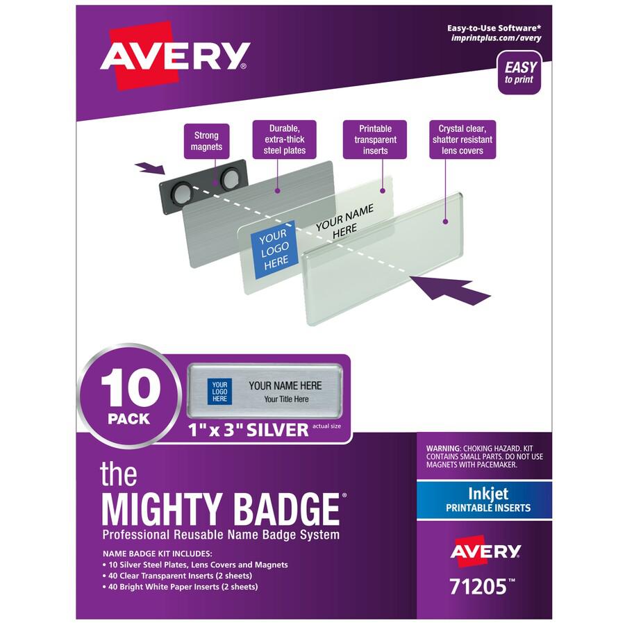 The Mighty Badge&reg; Mighty Badge Professional Reusable Name Badge System - Silver. Picture 2