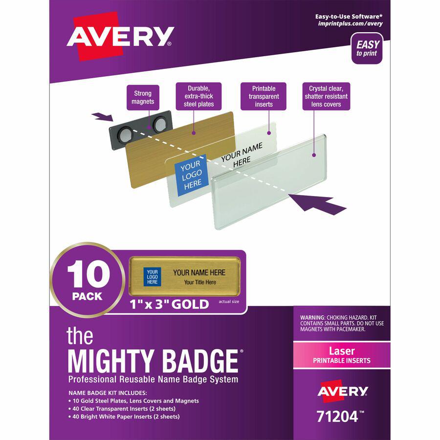 The Mighty Badge&reg; Mighty Badge Professional Reusable Name Badge System - Gold. Picture 5