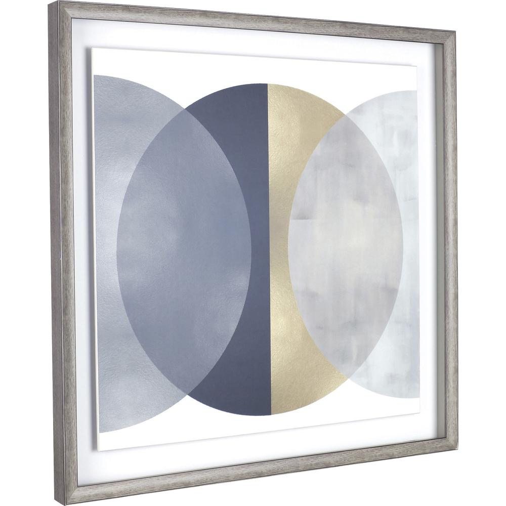 Lorell Circle II Framed Abstract Art - 29.25" x 29.25" Frame Size - 1 Each - Gray, Yellow. Picture 2