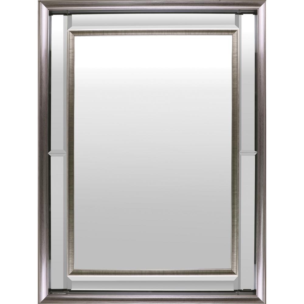 Lorell Hanging Mirror - Rectangular - Silver - 1 Each. Picture 2