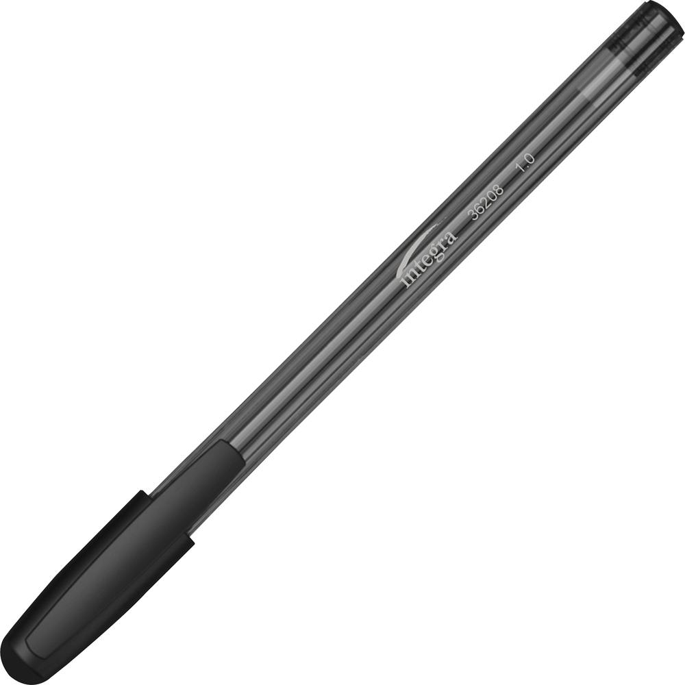 Integra 1.0 mm Tip Ink Pen - Medium Pen Point - 1 mm Pen Point Size - Black Liquid Ink - Black Barrel - 60 / Pack. Picture 3