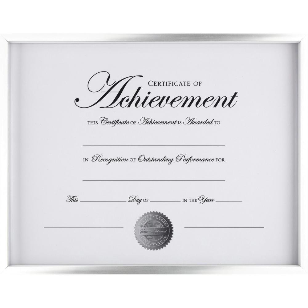 DAX Contemporary Border Document Frame - Holds 11" x 14" Insert - Rectangle - Horizontal, Vertical - 1 Each - Silver. Picture 2