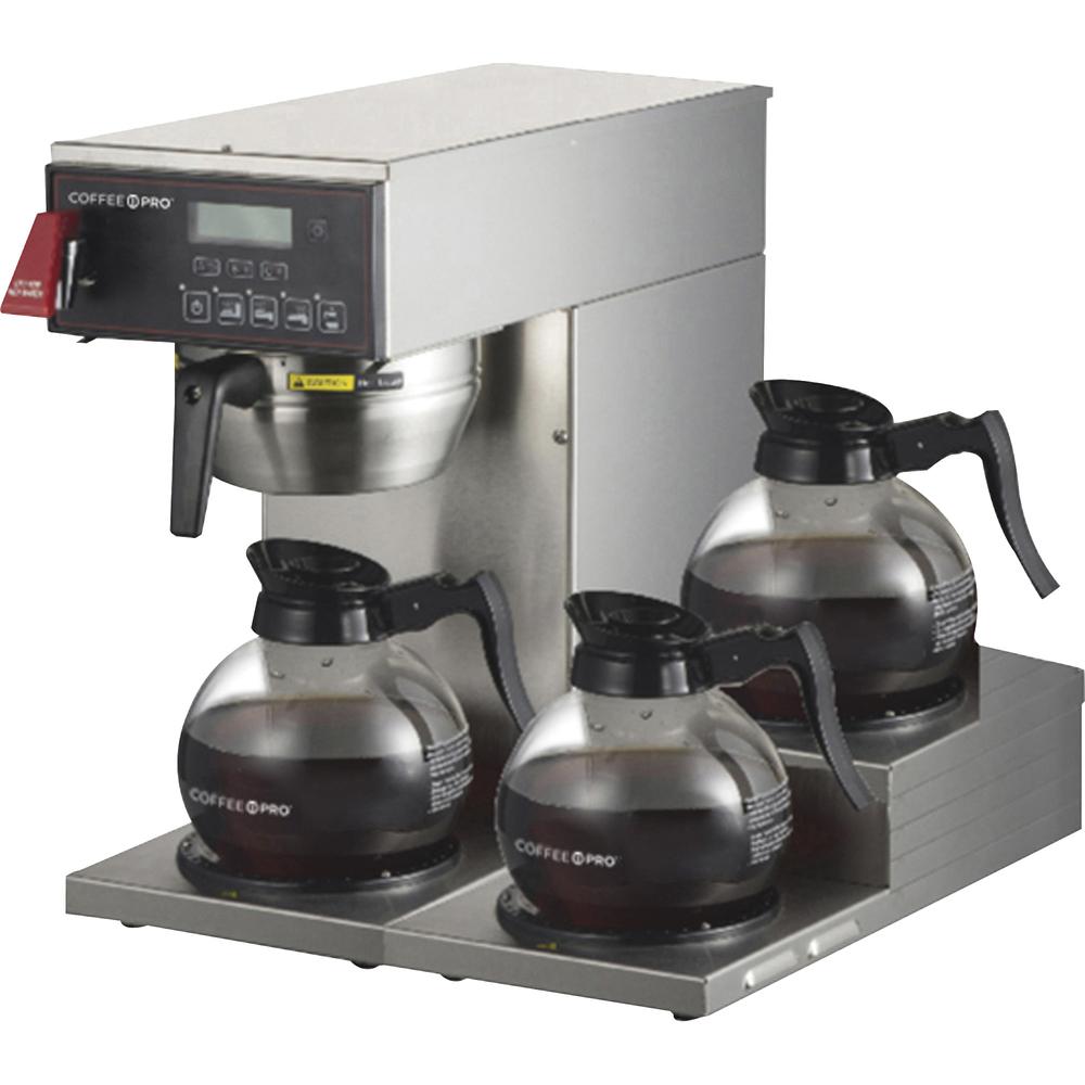 Coffee Pro 3-burner Commercial Brewer Coffee - Stainless Steel Body. Picture 2