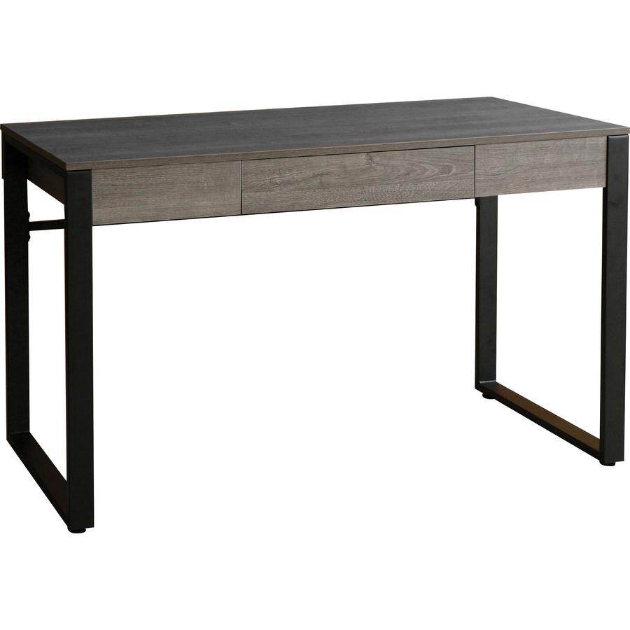 Lorell SOHO Desk with Center Drawer - 47" x 23.5"30" - 1 Drawer(s) - Band Edge - Finish: Charcoal. Picture 5