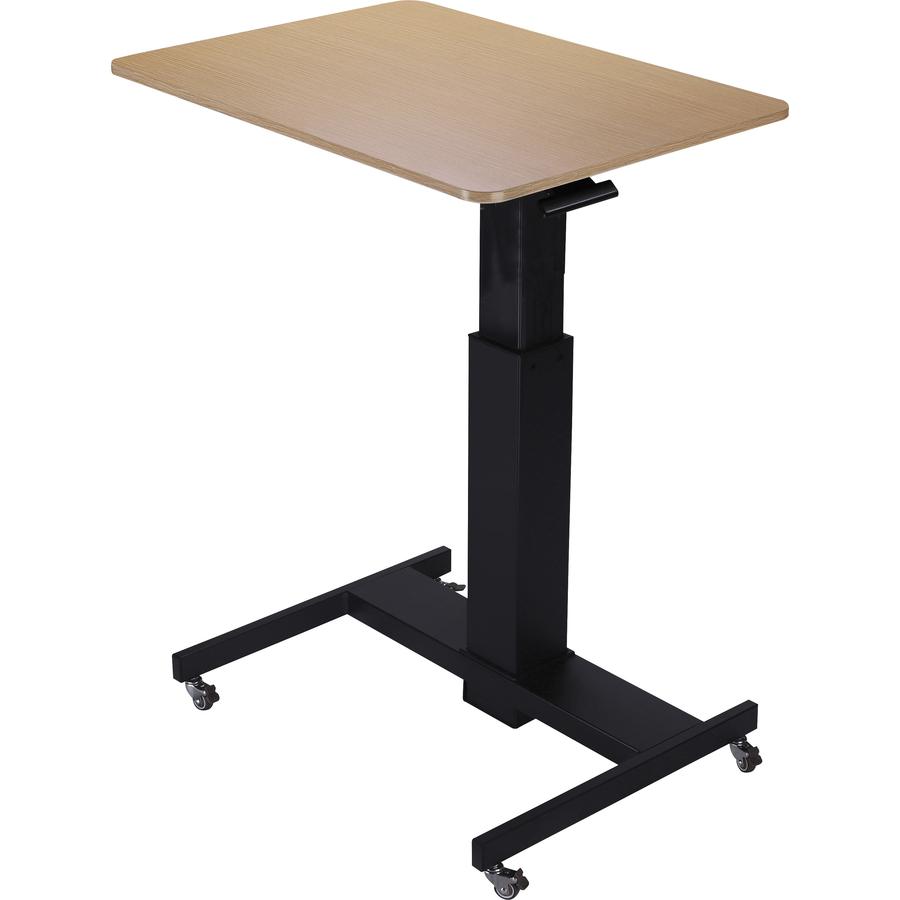 Lorell 28" Sit-to-Stand School Desk - Black Oak Square Top - Adjustable Height - 24" to 40" Adjustment - 40" Height x 28" Width x 20" Length - Assembly Required - 1 Each. Picture 11