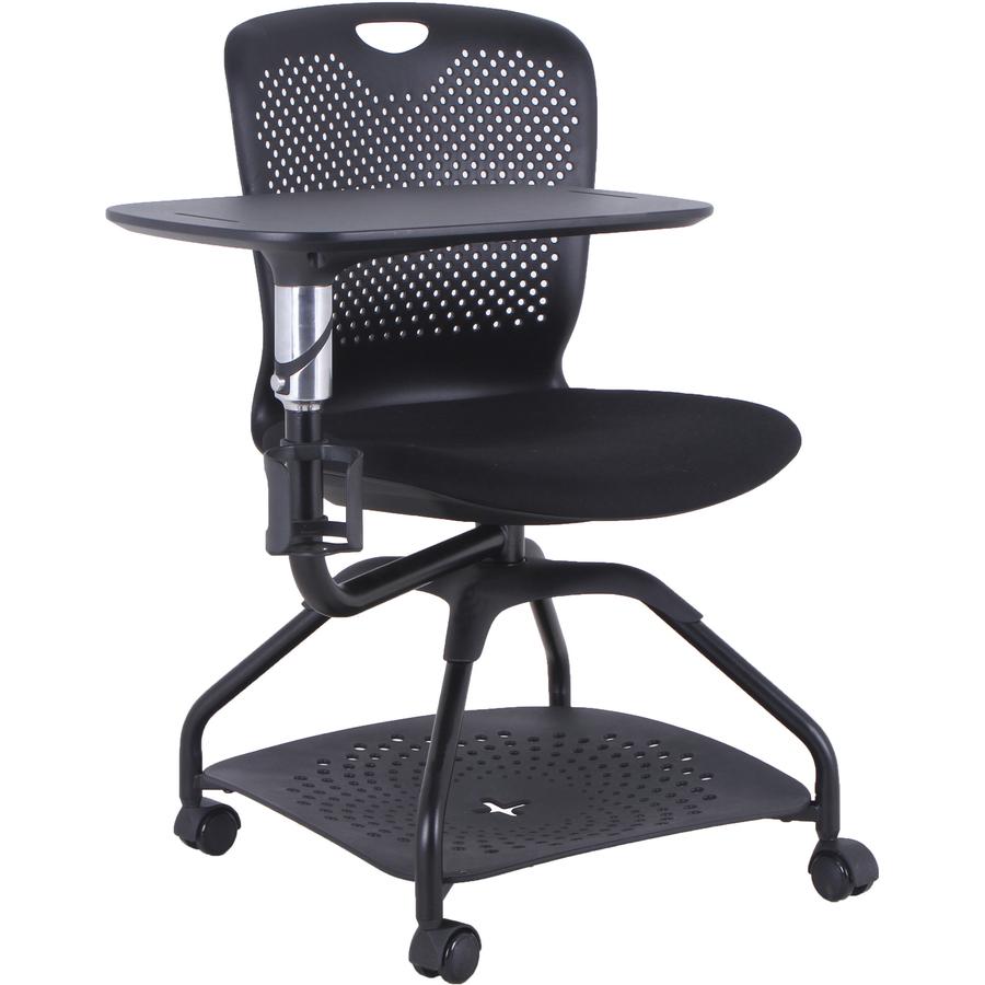 Lorell Student Training Chair - Fabric Seat - Plastic Back - Four-legged Base - Black - 1 Each. Picture 5
