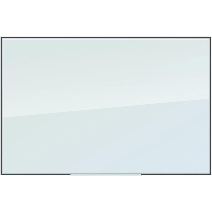 U Brands Glass Dry Erase Board, Only for use with HIGH Energy Magnets, 23" x 35" , White Frosted Surface, White Aluminum Frame (2824U00-01) - 23" (1.9 ft) Width x 35" (2.9 ft) Height - Frosted White T. Picture 2