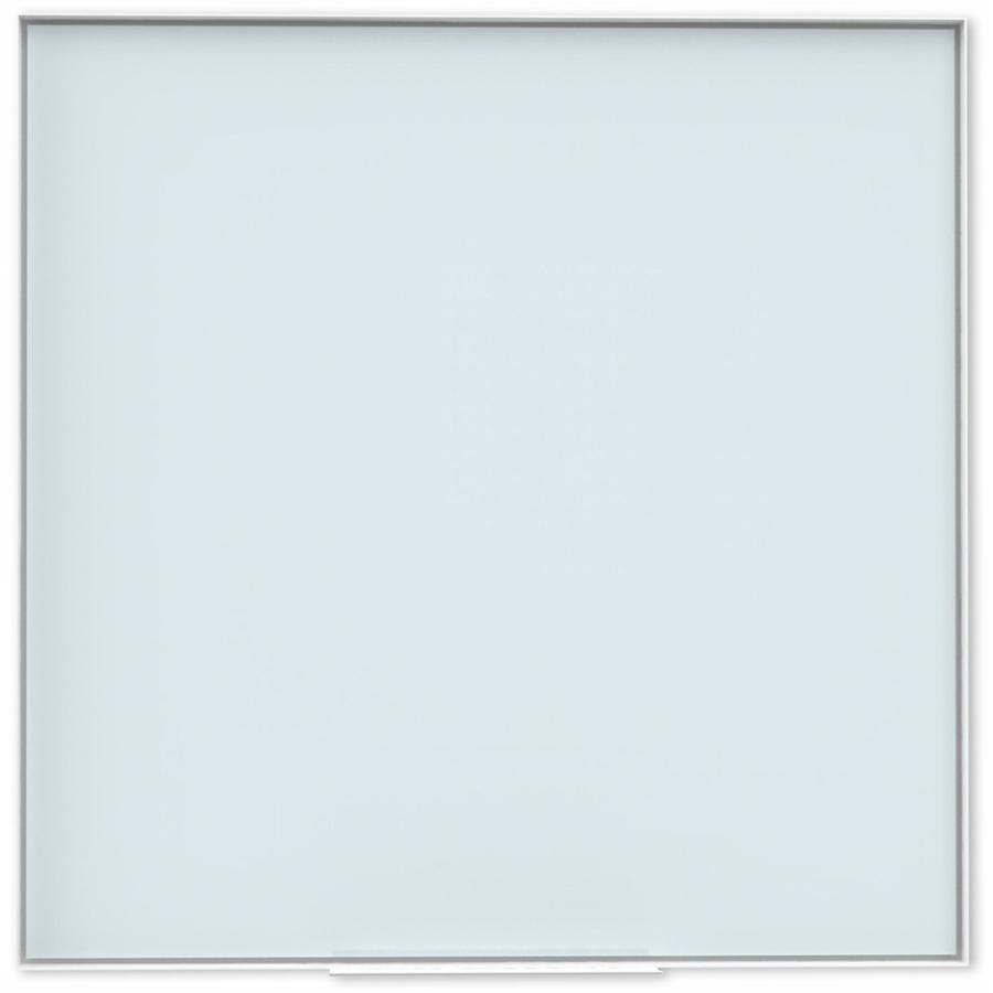 U Brands Frosted Glass Dry Erase Board - 35" (2.9 ft) Width x 35" (2.9 ft) Height - Frosted White Tempered Glass Surface - White Aluminum Frame - Square - Horizontal/Vertical - 1 Each. Picture 3