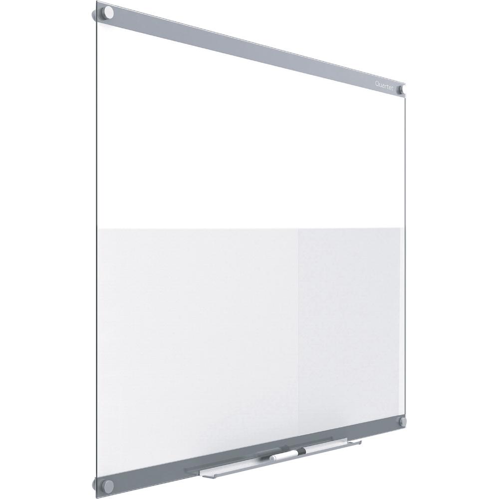 Quartet Infinity Customizable Dry-Erase Board - 36" (3 ft) Width x 24" (2 ft) Height - Clear/White Glass Surface - Rectangle - Horizontal/Vertical - Magnetic - Assembly Required - 1 Each. Picture 2