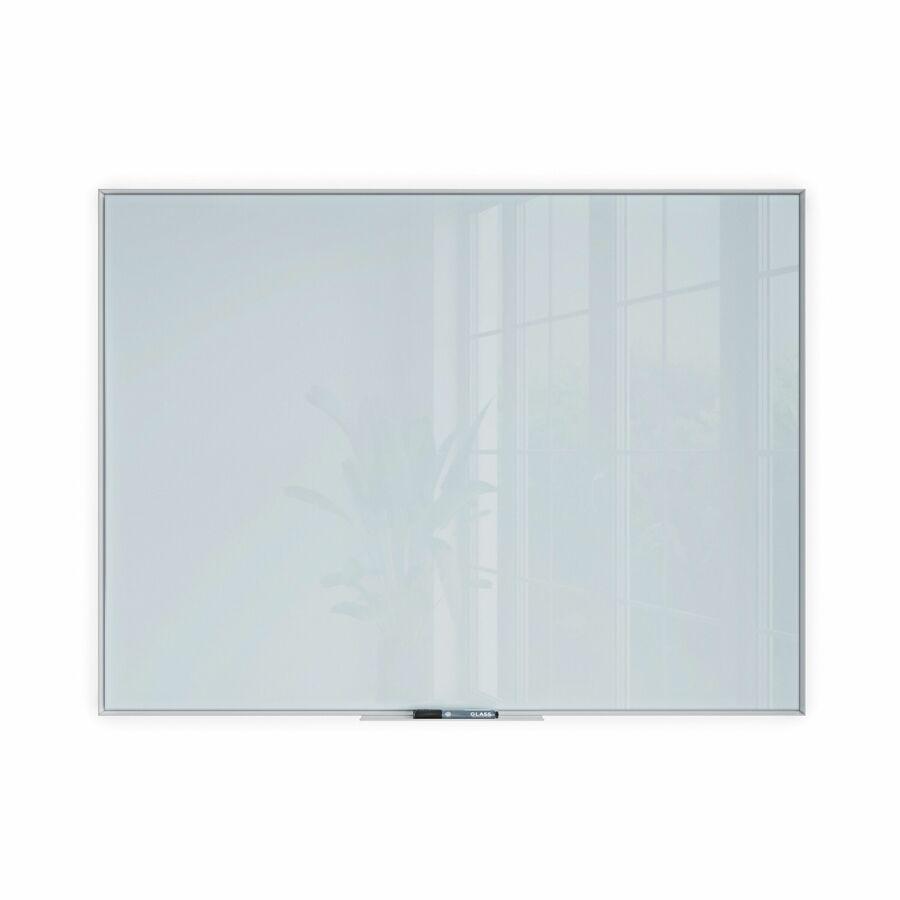 U Brands Glass Dry Erase Board, Only for use with HIGH Energy Magnets, 35" x 47" , White Frosted Surface, White Aluminum Frame (2826U00-01) - 35" (2.9 ft) Width x 47" (3.9 ft) Height - Frosted White T. Picture 2