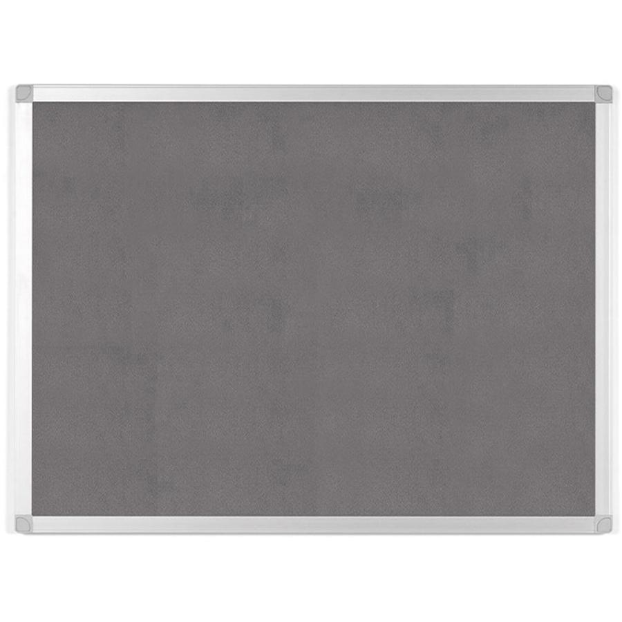 Bi-silque Ayda Fabric 36"W Bulletin Board - Gray Fabric Surface - Robust, Tackable, Sleek Style - 1 Each - 0.5" x 36". Picture 8