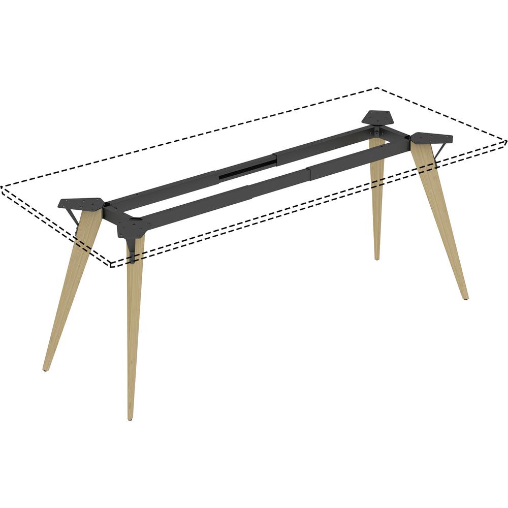 Lorell Relevance Series Natural Wood Desk Frame - 72" x 30" x 26.5" - Material: Wood - Finish: Natural. Picture 3