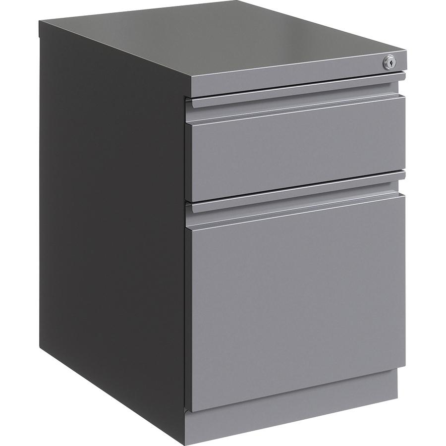 Lorell 20" Box/File Mobile Pedestal - 15" x 19.9" x 23.8" for Box, File - Letter - Mobility, Ball-bearing Suspension, Removable Lock, Pull-out Drawer, Recessed Drawer, Anti-tip, Casters, Key Lock - Si. Picture 6