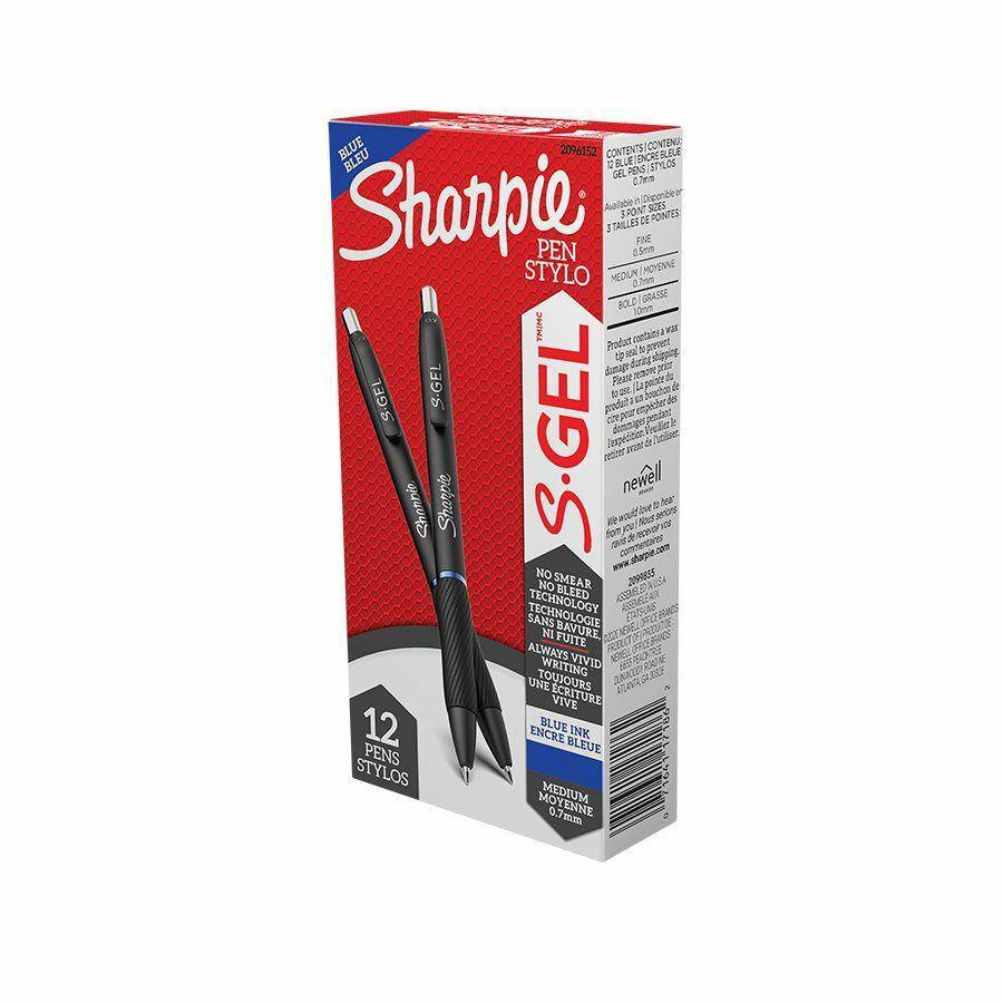 Sharpie S-Gel Pens - 0.7 mm Pen Point Size - Retractable - Blue Gel-based Ink - 1 Dozen. Picture 2