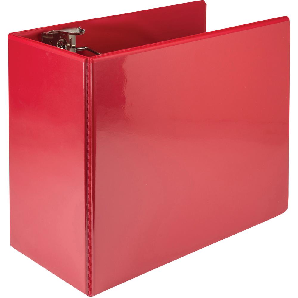 Samsill Nonstick 6" Locking D-Ring View Binder - 6" Binder Capacity - 1225 Sheet Capacity - 3 x D-Ring Fastener(s) - 2 Internal Pocket(s) - Red - 2.73 lb - Recycled - Lockable, Non-stick, Concealed Ri. Picture 2