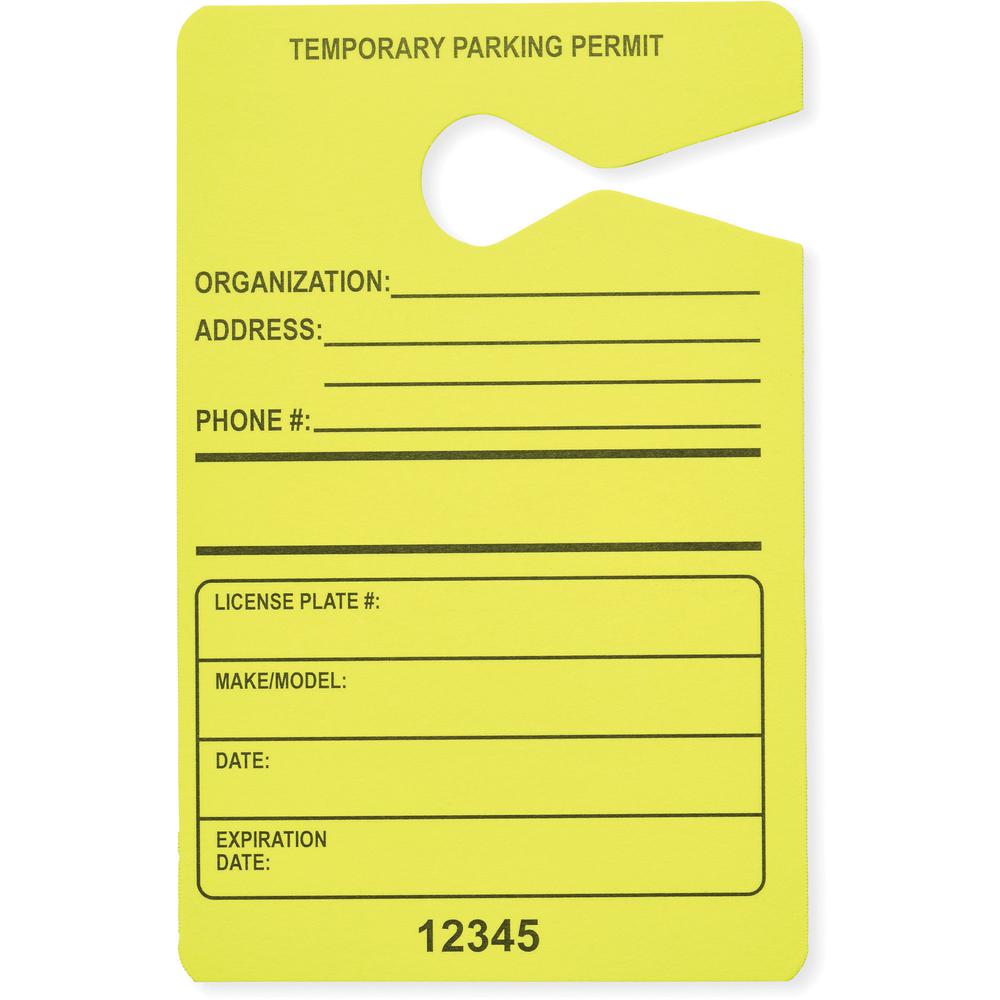 Tatco Information Sign - 50 / Pack - 3.5" Width x 5.5" Height - Rectangular Shape - Hanging - Fluorescent Yellow. Picture 2