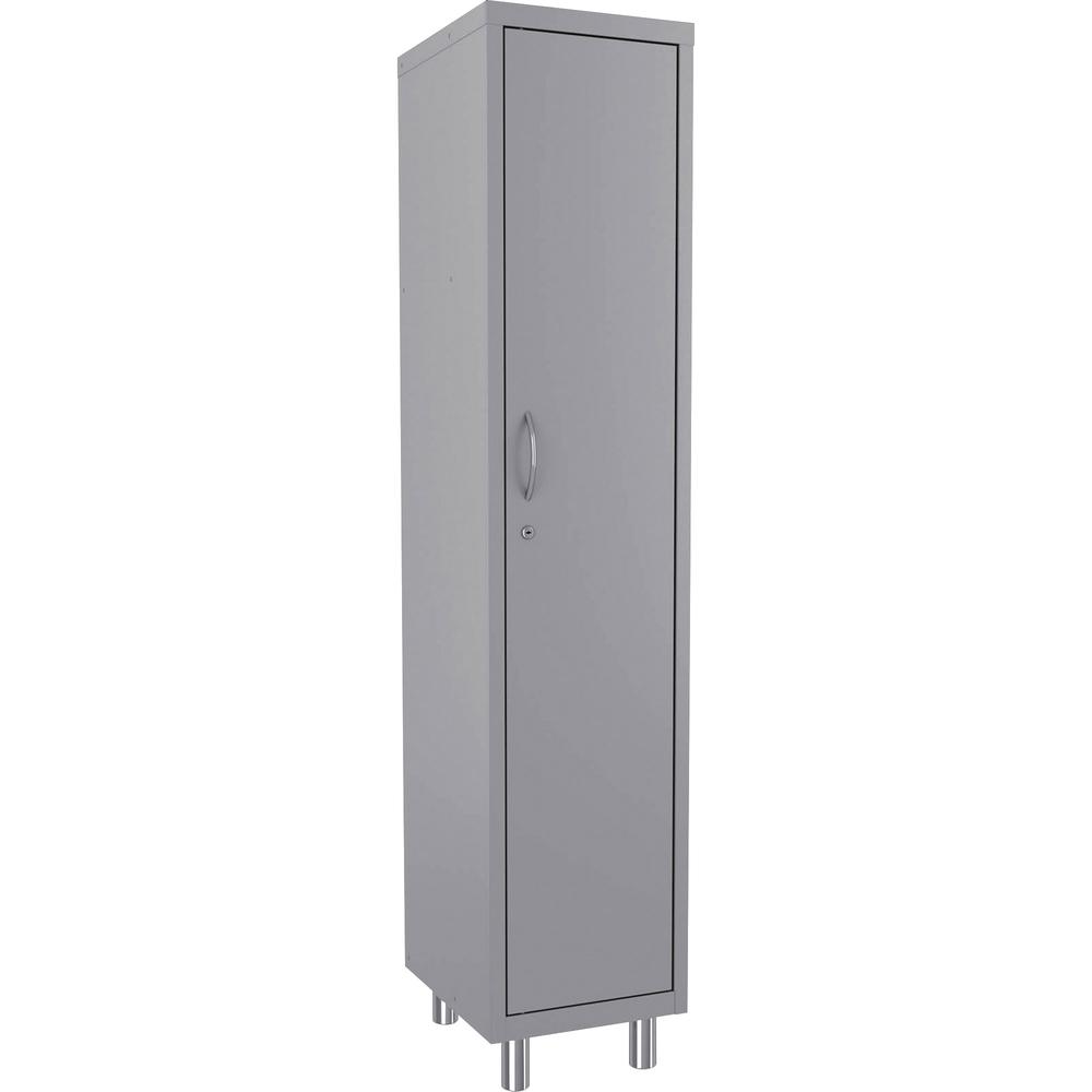 Lorell Makerspace Storage System Steel Locker - In-Floor - Overall Size 72" x 15" x 18" - Gray - Steel. Picture 3