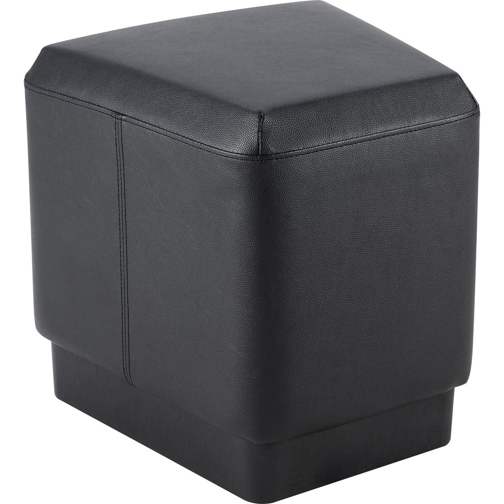Lorell Contemporary 17" Rectangular Foot Stool - Black Polyurethane Seat - 1 Each. Picture 4