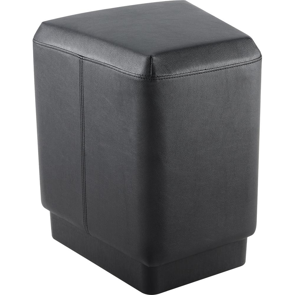 Lorell Contemporary 20" Rectangular Foot Stool - Black Polyurethane Seat - 1 Each. Picture 6