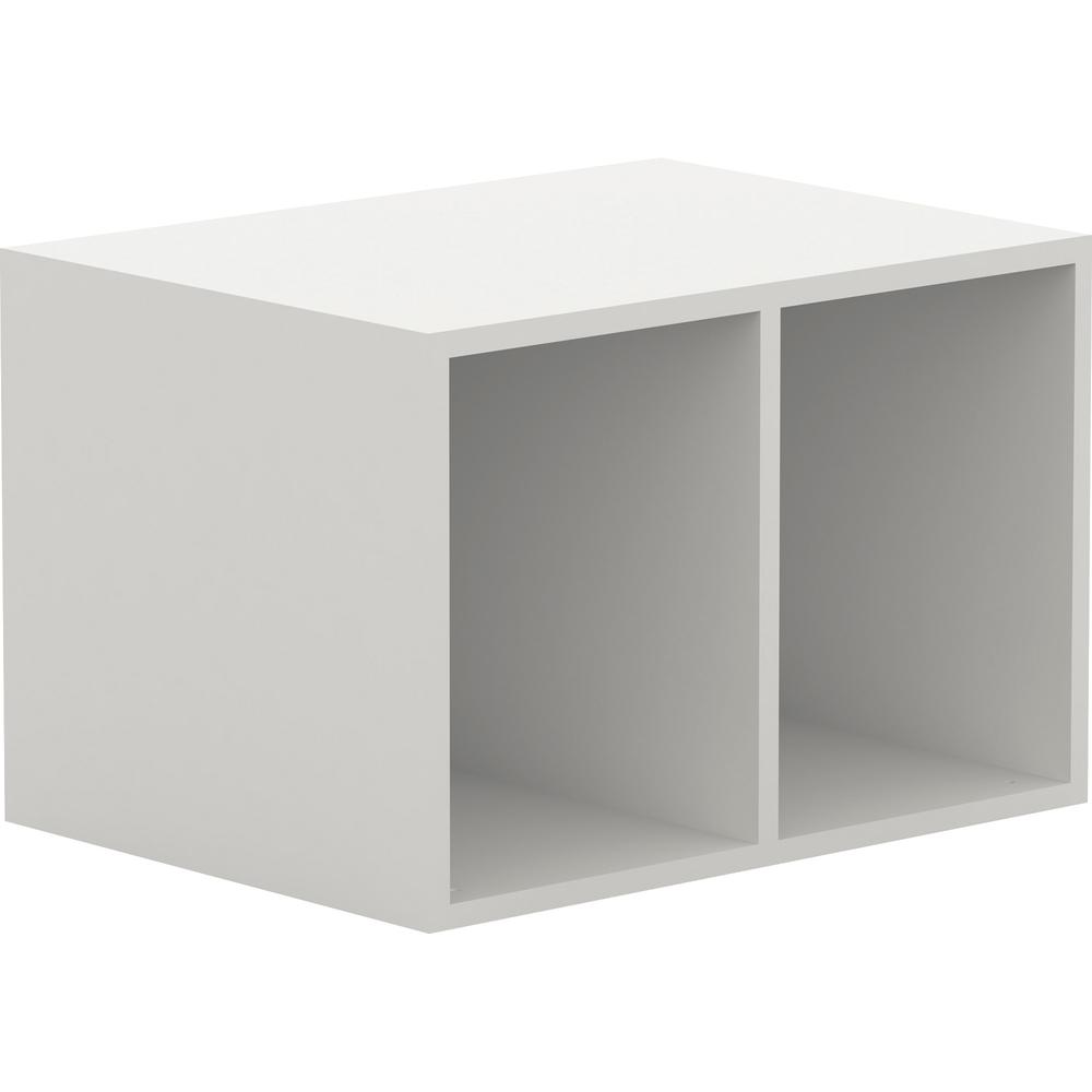 Lorell White Double Cubby Storage Base Adder Unit - 23.6" Width x 17.8" Depth x 15.8" Height - White. Picture 2