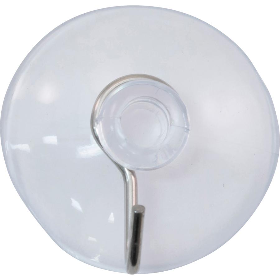 Advantus Metal Hook Suction Cup - for Glass, Tile, Metal, Kitchen, Classroom, Office - Metal - Clear - 25 / Box. Picture 3