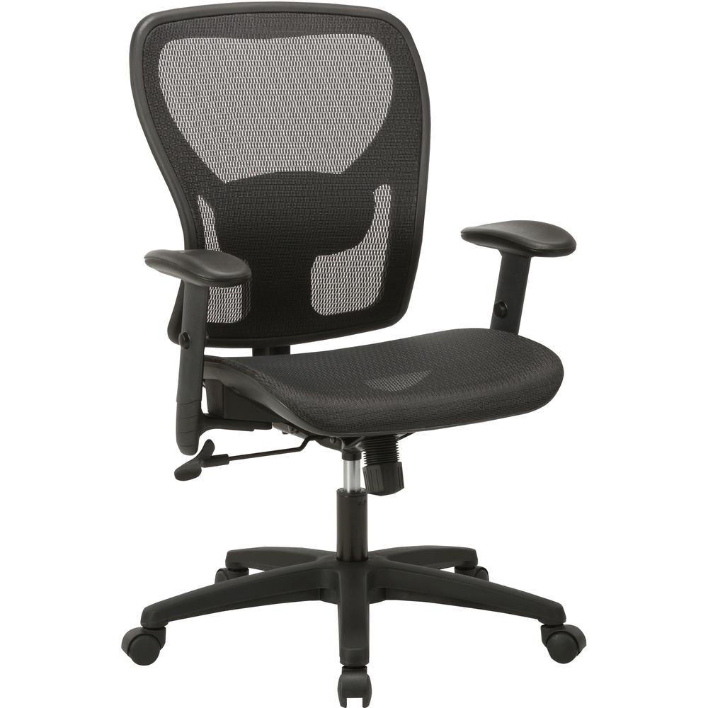 Lorell SOHO Mesh Mid-Back Task Chair - Mesh Seat - Mesh Back - 5-star Base - Black - 1 Each. Picture 7