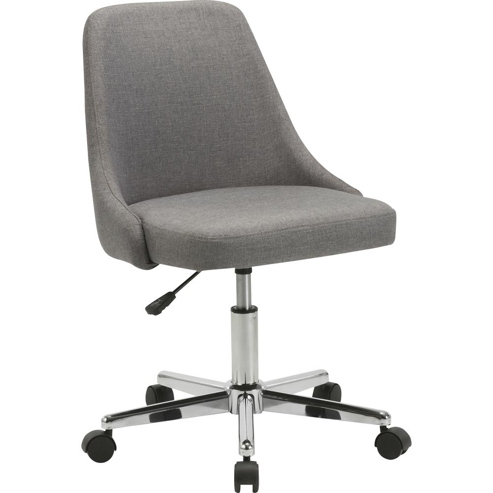Lorell Task Chair - 22.5" x 24.4" x 31.5" - Material: Fabric, Chrome Base - Finish: Gray. Picture 8