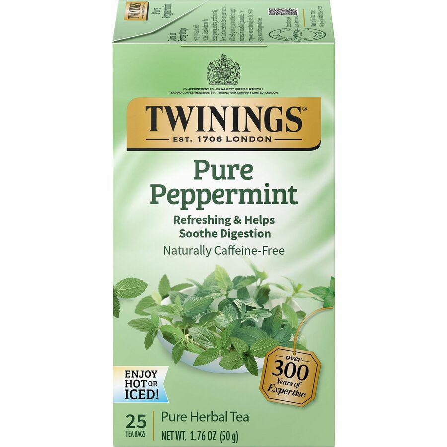 Twinings Pure Peppermint Tea Bag - 1.8 oz - 25 / Box. Picture 4