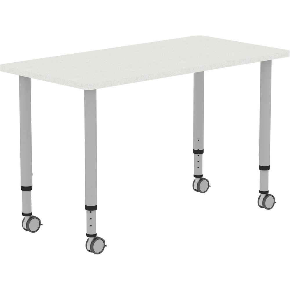 Lorell Attune Height-adjustable Multipurpose Rectangular Table - Rectangle Top - Adjustable Height - 26.62" to 33.62" Adjustment x 48" Table Top Width x 23.62" Table Top Depth - 33.62" Height - Assemb. Picture 6
