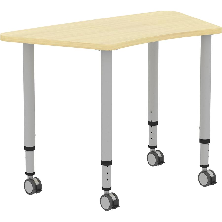 Lorell Attune Height-adjustable Multipurpose Curved Table - Trapezoid Top - Adjustable Height - 26.62" to 33.62" Adjustment x 60" Table Top Width x 23.62" Table Top Depth - 33.62" Height - Assembly Re. Picture 14