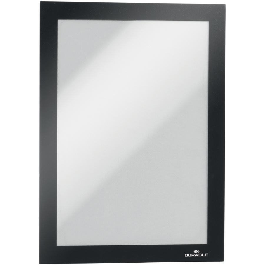 DURABLE DURAFRAME Magnetic Frame - 2 Pack - 5.50" Holding Width x 8.50" Holding Height - Magnetic, Anti-glare, Four Sided, Sturdy - Plastic - Black. Picture 7
