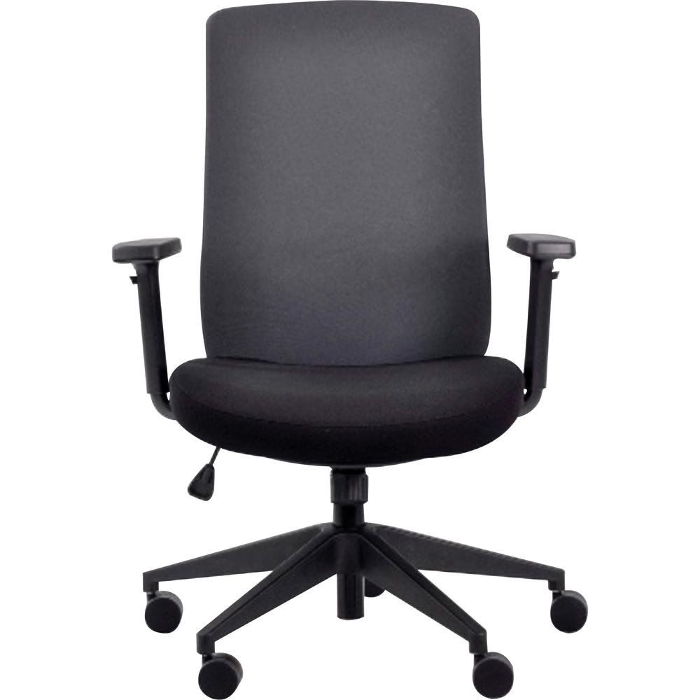 Eurotech Gene Fabric Seat/Back Executive Chair - Black Fabric Seat - Chrome Fabric Back - 5-star Base - 1 Each. Picture 2