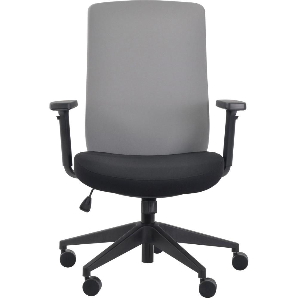 Eurotech Gene Fabric Seat/Back Executive Chair - Black Fabric Seat - Gray Fabric Back - 5-star Base - 1 Each. Picture 2