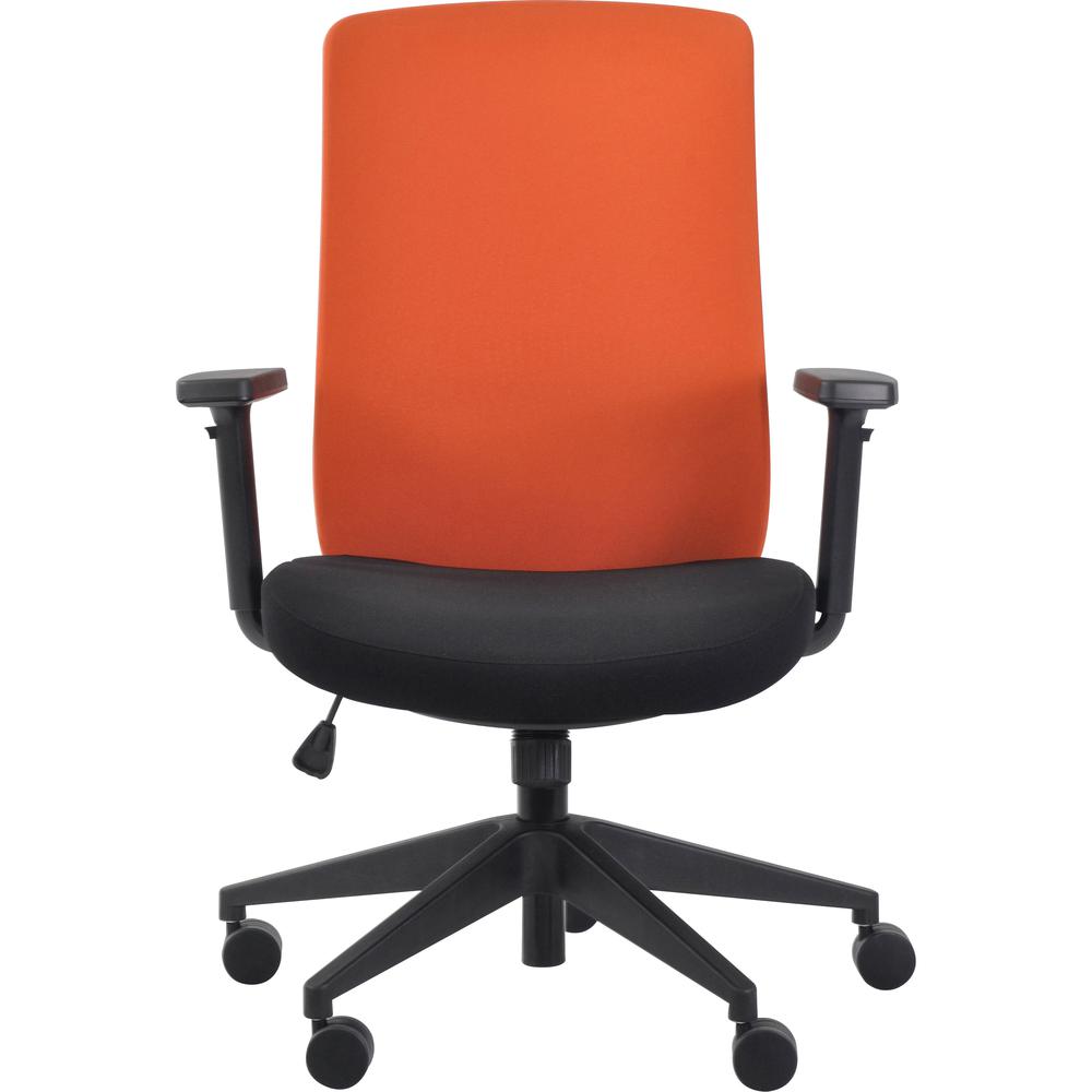 Eurotech Gene Fabric Seat/Back Executive Chair - Black Fabric Seat - Orange Fabric Back - 5-star Base - Orange - 1 Each. Picture 2