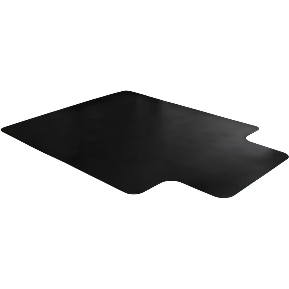 Floortex Cleartex Advantagemat Black Hard Floor PVC Lipped Chair Mat - Hard Floor - 53" Length x 45" Width x 80 mil Thickness - Lip Size 25" Length x 12" Width - Rectangle - Classic - Polyvinyl Chlori. Picture 11