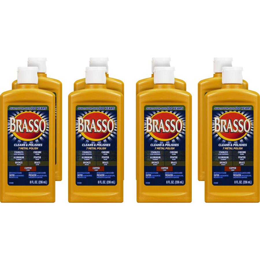 Brasso Metal Polish - 8 fl oz (0.3 quart)Bottle - 8 / Carton - Tan. Picture 9
