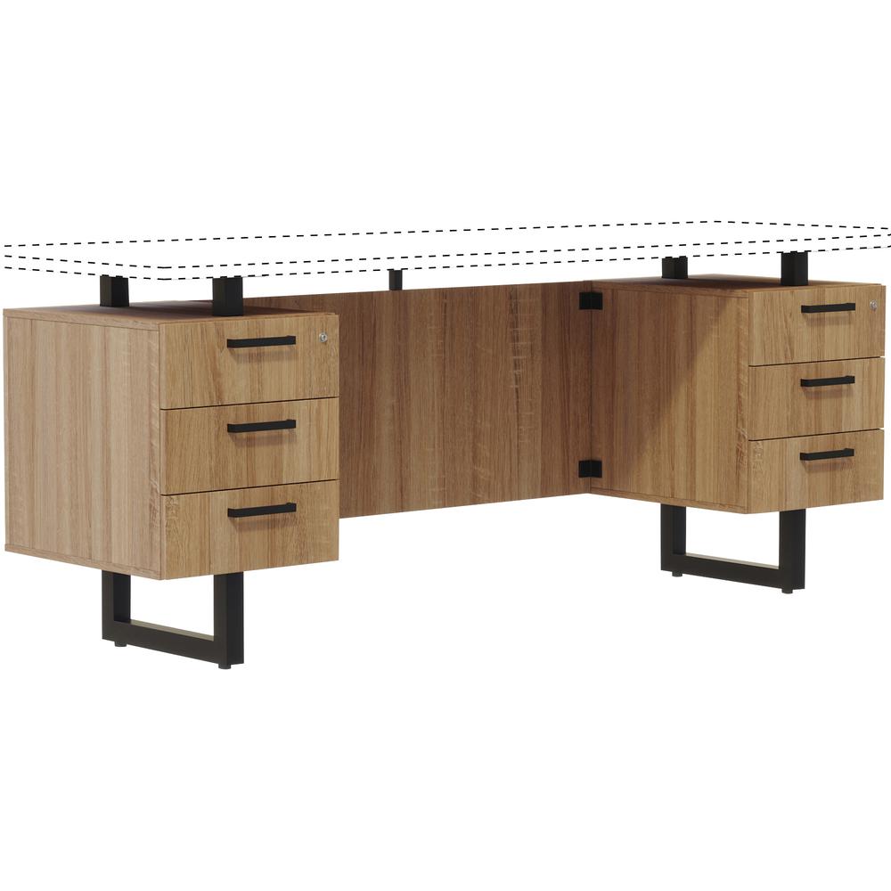Safco Mirella Free Standing Credenza Pedestal Base - Box Drawer(s) - Material: Particleboard, Steel Pull - Finish: Sand Dune, Laminate, Powder Coated Pull. Picture 5